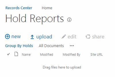 hold report in sharepoint